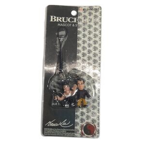 Vintage Y2K Bruce Lee Mascot Figure Phone Strap Keychain Charm Novelty Opponent